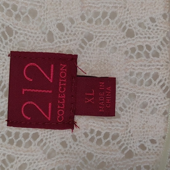 212 Collection Open-Front Cardigan sz Lg-XL Pale Pink Open Weave Lightweight - Picture 2 of 4